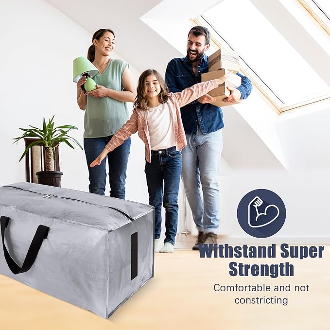 4 Pack Large Strong Bags with Zippers & Carrying Handles - Image 6