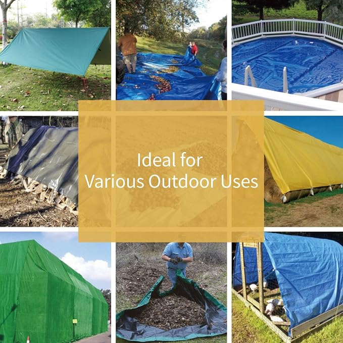 GUARD SHIELD Tarp Green 12x16 Feet Multi Purpose Waterproof Poly Tarp Cover 5mil - Image 7