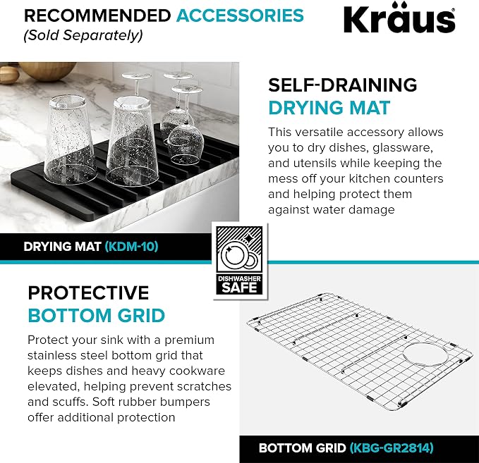 KRAUS Kitchen Sink Bellucci 32” Undermount Workstation Granite, Metallic White - Image 14