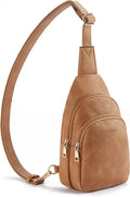 Telena Small Sling Bag for Women Leather Crossbody Fanny Packs Chest Bag for by Telena