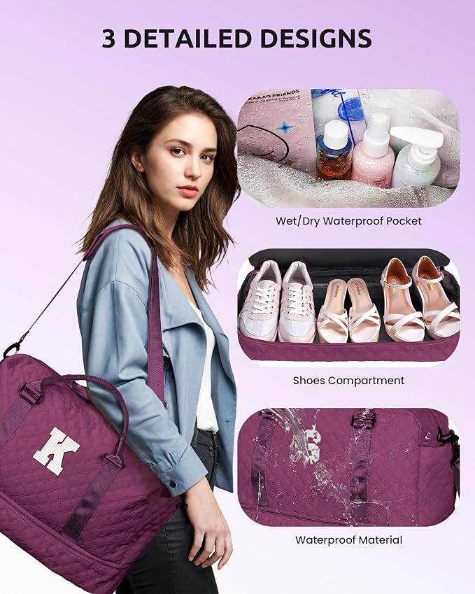 Bride To Be Gifts, Gifts for Women-Initial Travel Bag - Image 3