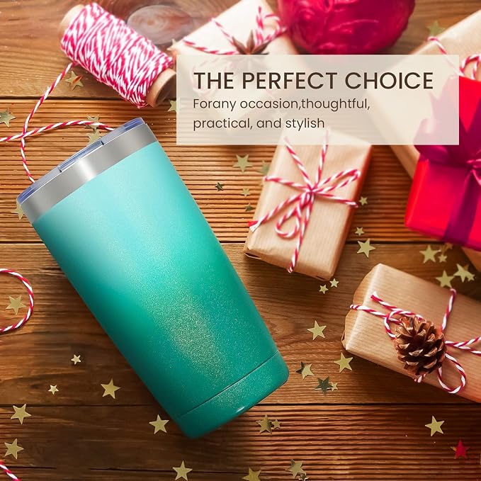 MEWAY 20oz Tumbler Double Wall Vacuum Insulated Travel Glitter Mug, Stainless - Image 4