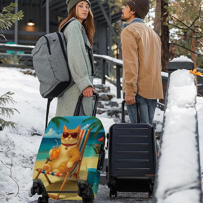 ANNA QUEEN Summer Cat Luggage Cover, Cat in Sunglasses - Image 6