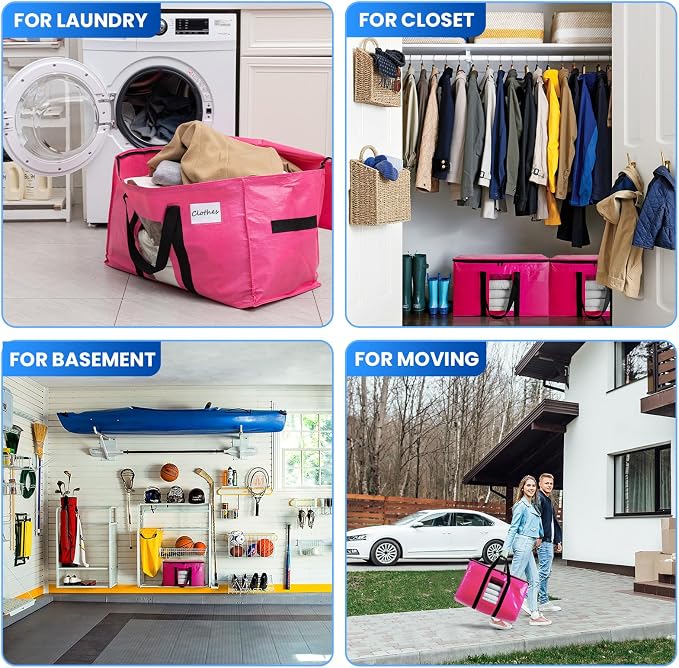 TAILI 10 Pack Pink Extra Large Moving Bags, Heavy Duty Totes - Image 9