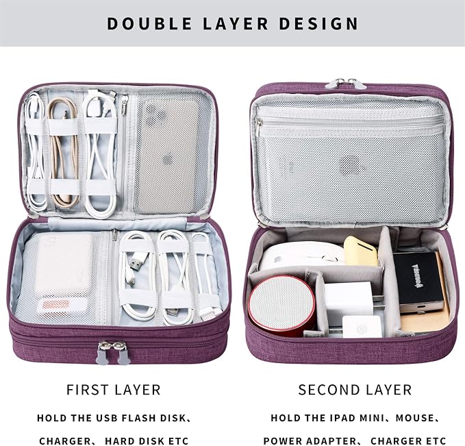 mygreen Electronics Travel Organizer Storage Bag, Double Layer Universal - Image 5