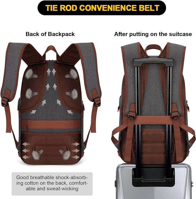 Canvas Laptop Backpack-Anti Theft Bag - Image 6