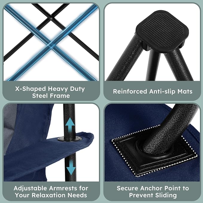 Oversized Folding Camping Chairs - Image 6