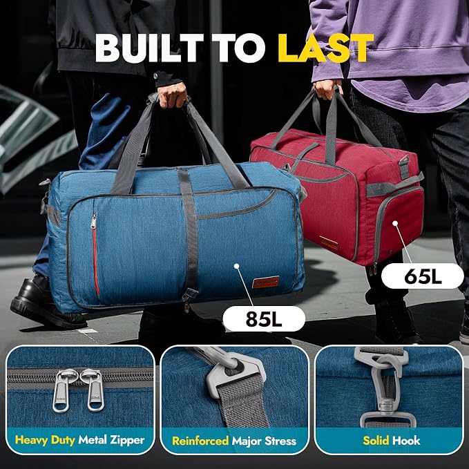 Canway 85L Travel Duffel Bag, Foldable Weekender Bag - Image 5