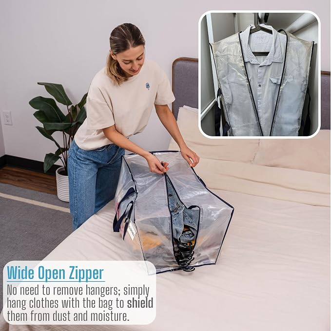 VENO 8 Pack Moving Bags Plastic Storage Totes Clothes Organization Large W - Image 2