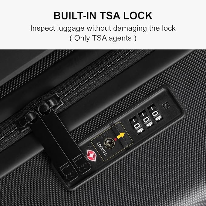 LEVEL8 Checked Luggage, Large Suitcase, Lightweight Luminous Textured Tsa - Image 7