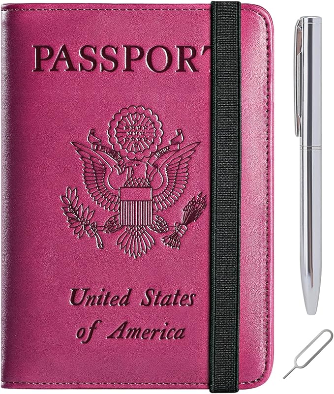 Passport Holder Cover Wallet Travel Essentials RFID Blocking Leather Card Case by PASCACOO