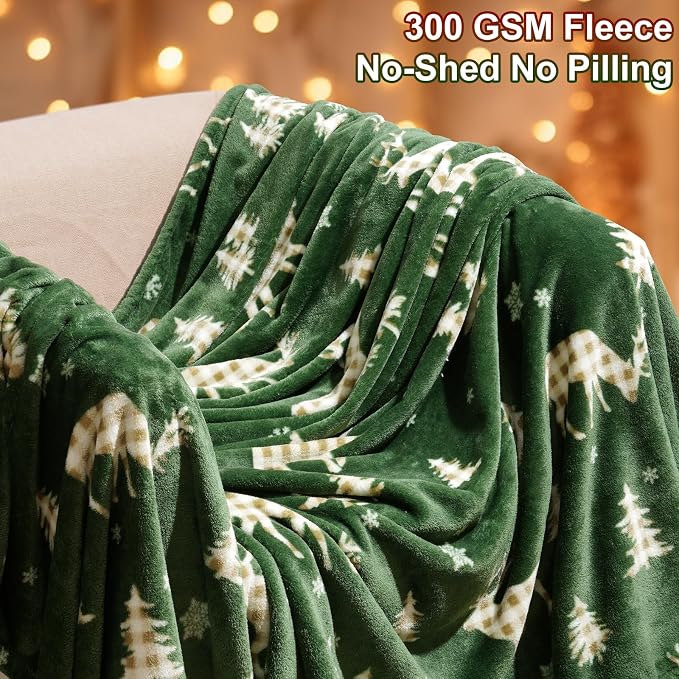 PHF Printed Fleece Throw Blanket, No Shed No Pilling Ultra Soft Plush Cozy Xmas - Image 2