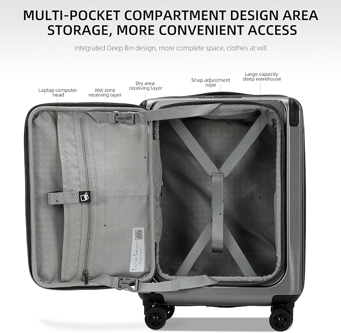 Premium Carry On Luggage, 20Inch&29 Inch Top Opening Airline Approved ABS+PC - Image 4