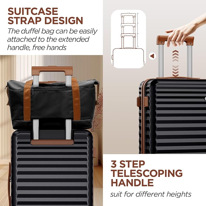SHOWKOO Suitcase Hardside Expandable Luggage Set, Suitcase - Image 6