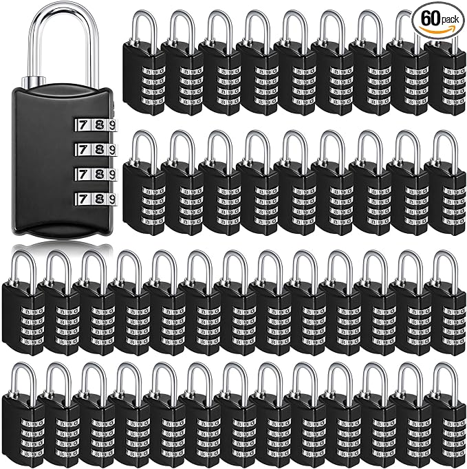 Sadnyy 60 Pcs 4 Digit Combination Locks Combination Padlock Luggage Number by Sadnyy