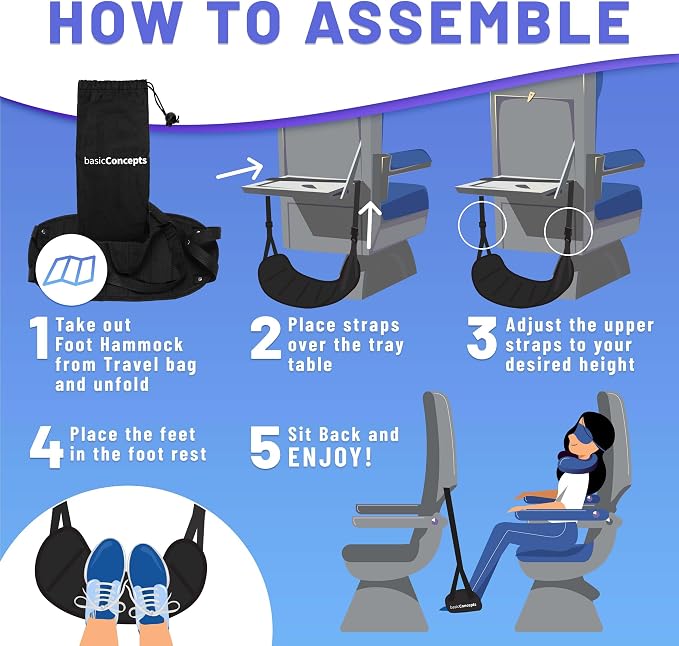 Airplane Foot Hammock, Perfect Airplane Footrest to Relax Your Feet | Foot - Image 5