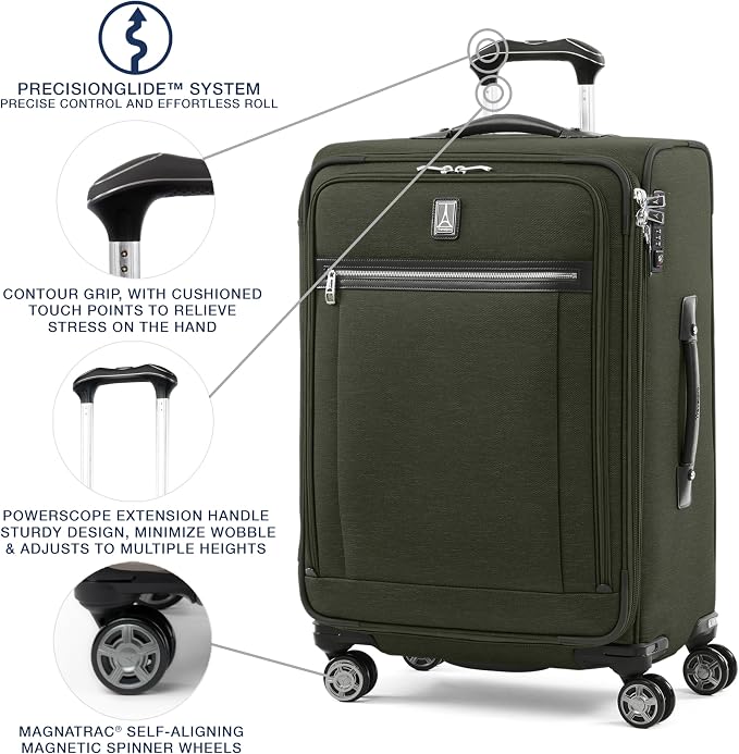 Travelpro Platinum Elite Softside Expandable Checked Luggage, 8 Wheel Spinner - Image 2