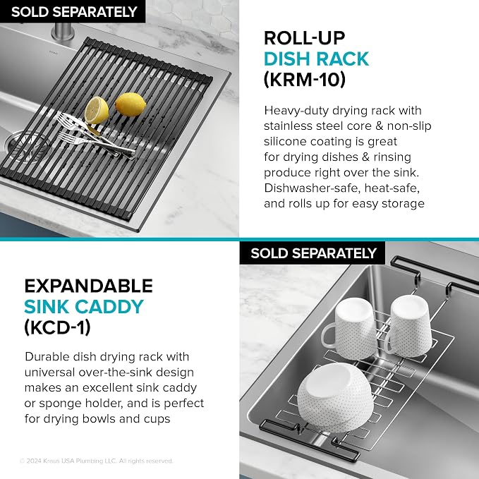 KRAUS Fairlane 15-inch Drop In/Top Mount Single Bowl 18-Gauge Stainless Steel - Image 2