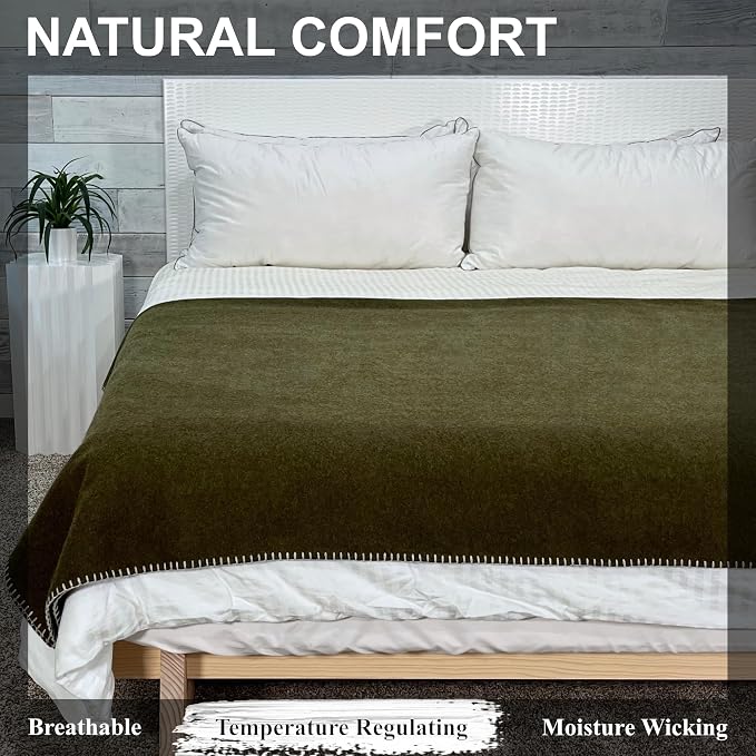 EKTOS 100% Virgin Wool Blanket, Best Camp Bedding, Extra Large - Image 4