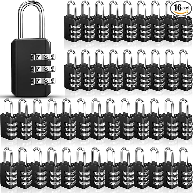 Chumia 16 Pack 3 Digit Combination Lock Small Combo Locks Waterproof Luggage by Chumia