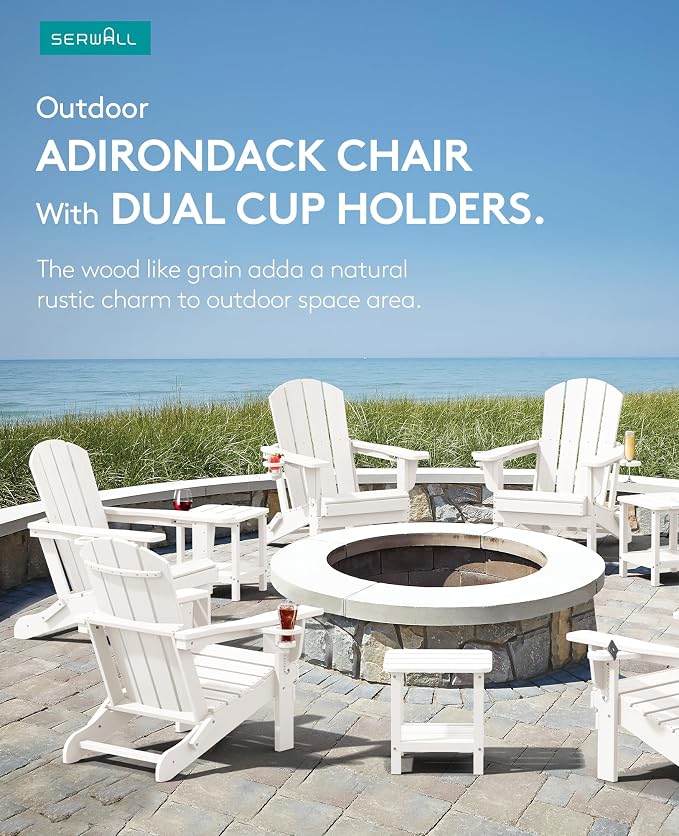 SERWALL Adirondack Chair with Cup Holders - Image 6