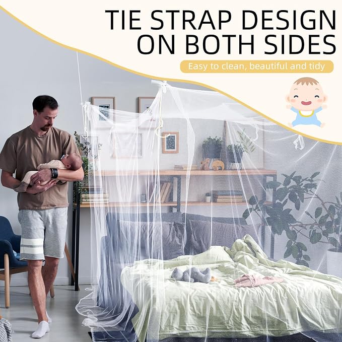 4 Corners Mosquito Net for Mosquiteros para Camas Bed Canopies Netting Bed - Image 6