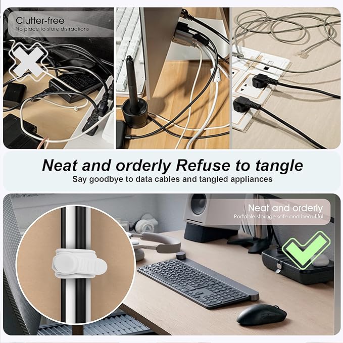 Nearockle Silicone Cable Ties Cord Organizer - Image 3