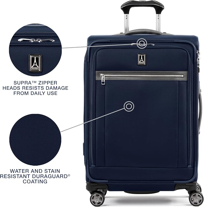 Travelpro Platinum Elite Softside Expandable Checked Luggage, 8 Wheel Spinner - Image 3