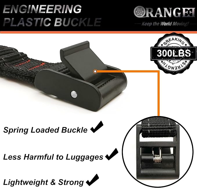ORANGEE 4 Pack Motorcycle & Bike Luggage Straps 20" - Image 2