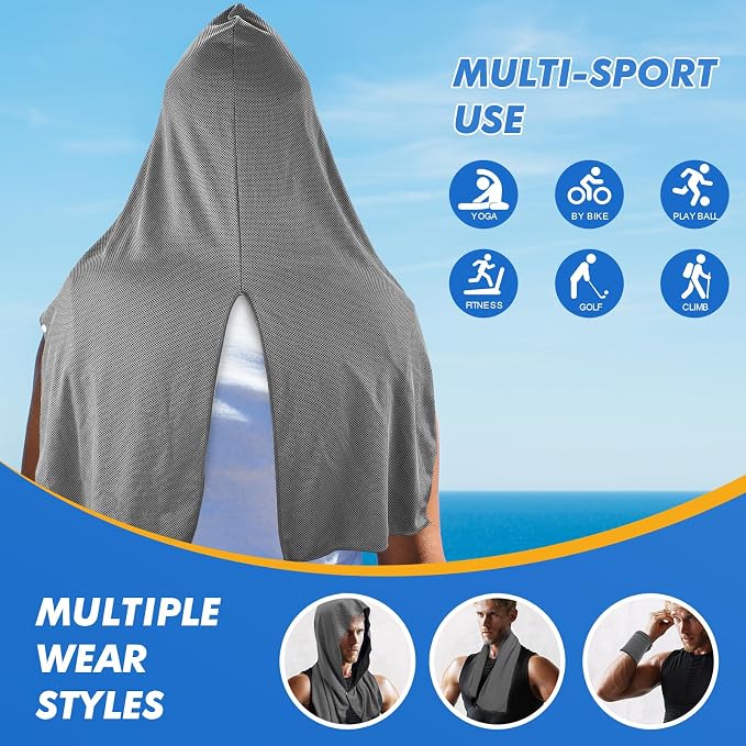 3 Pack Cooling Hoodie Towels for Neck and Face, UPF 50 Sun Protection & Instant - Image 5