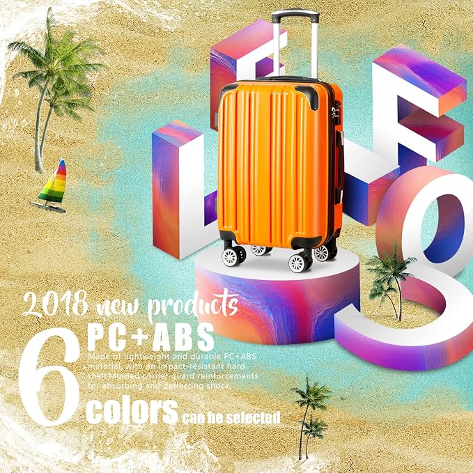 Coolife Luggage Expandable Suitcase PC+ABS Spinner 20in 24in 28in Carry on) - Image 2