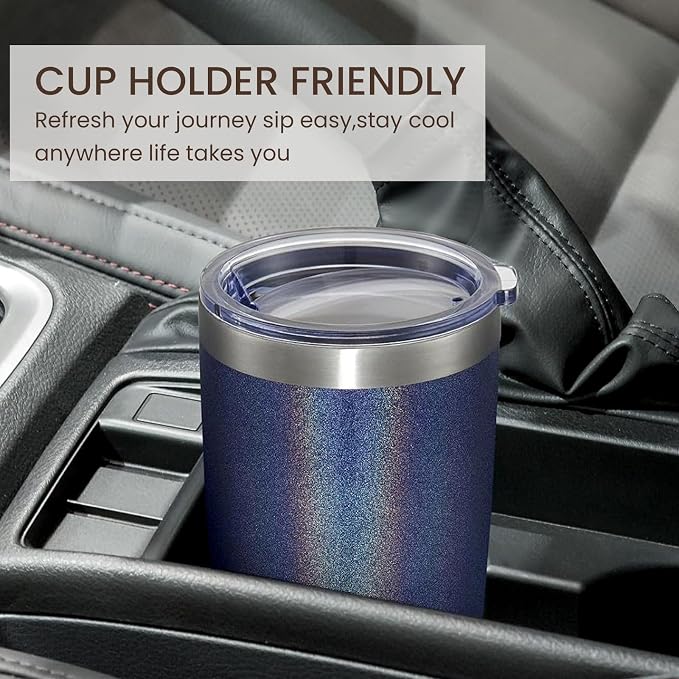 MEWAY 20oz Tumbler Double Wall Vacuum Insulated Travel Glitter Mug, Stainless - Image 7