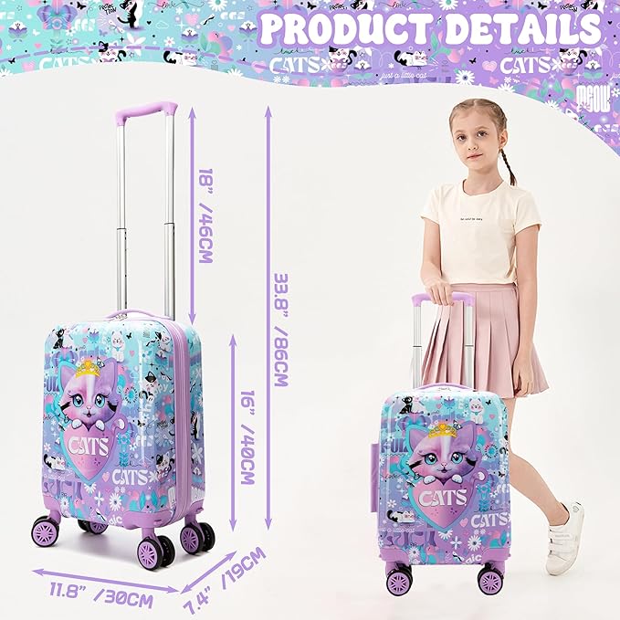 Kid’s Luggage Set 5 Piece Suitcase Set 16’’ Hardside Luggage - Image 2