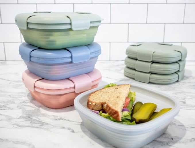 STOJO Collapsible Sandwich Box – 24oz, Reusable Food Storage Container - Image 2