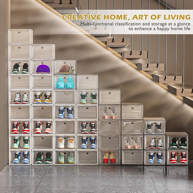 7 code Large Clear Shoe Boxes Organizer【Thicker Material】 Stronger Shoe Box - Image 2