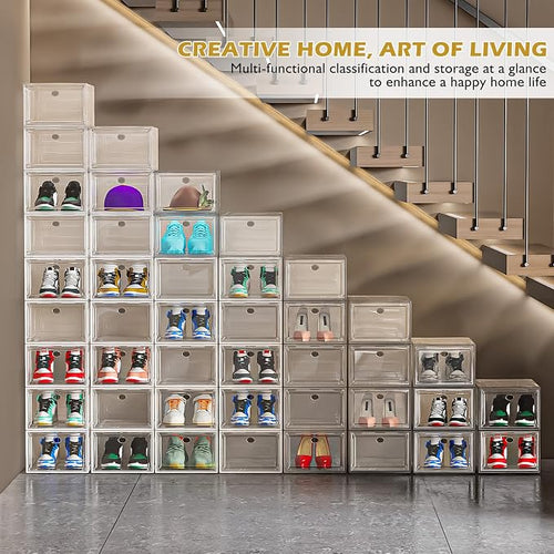 7 code Large Clear Shoe Boxes Organizer【Thicker Material】 Stronger Shoe Box - Image 2