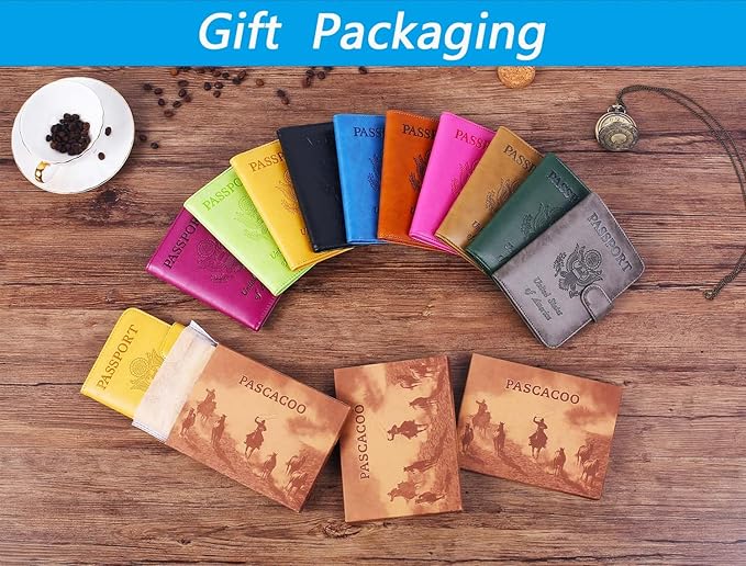 Airtag Passport Holder Cover Wallet RFID Blocking Leather Case Travel - Image 9