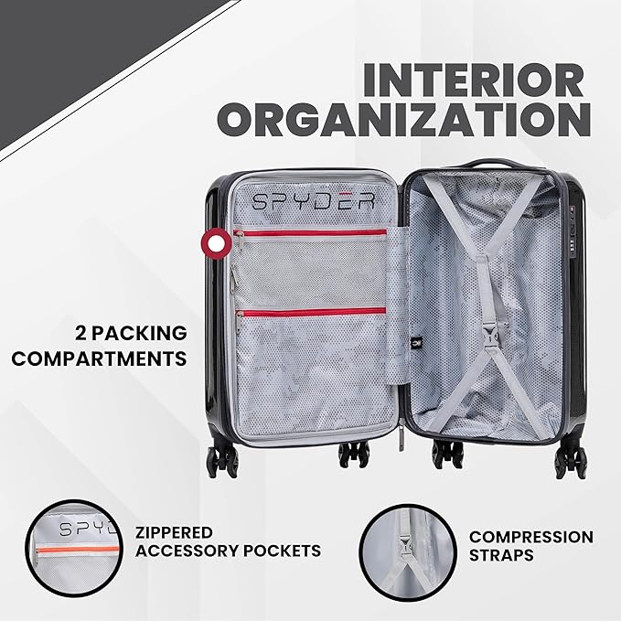 Spyder Rails 25 Inch Expandable Hardside Upright Suitcase - Image 4