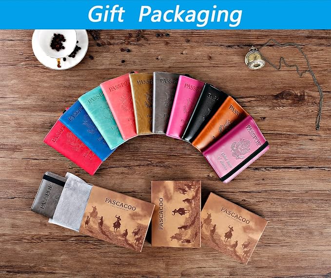Passport Holder Cover Wallet Travel Essentials RFID Blocking Leather Card Case - Image 8