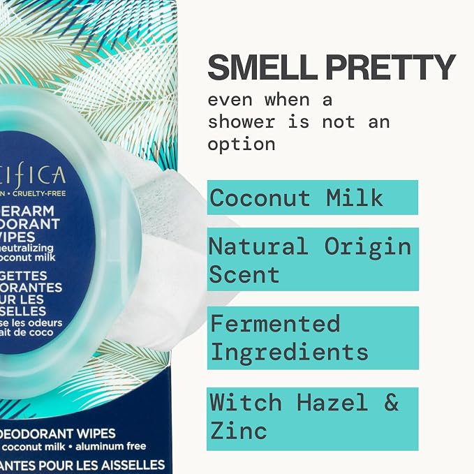 Pacifica Beauty Coconut Milk & Essential Oils Underarm Deodorant Wipes - Image 4