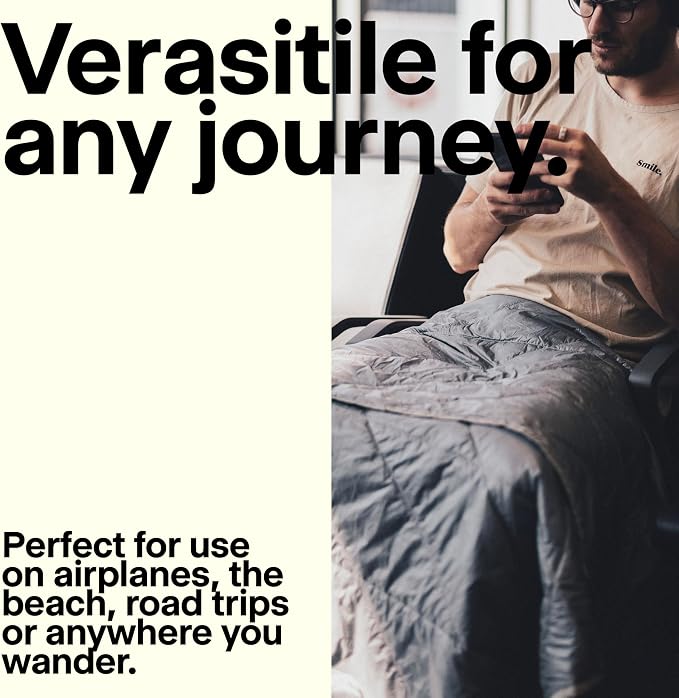 Gravel Layover Travel Blanket – Ultra-Lightweight, Warm Down Alternative - Image 6