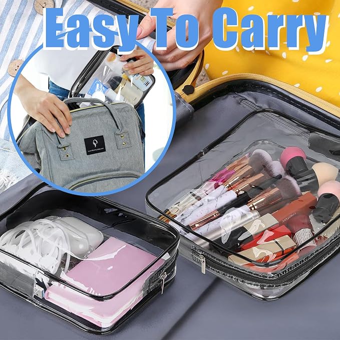 3 Pack Clear Cosmetic Bag, Waterproof Toiletry Bag - Image 7