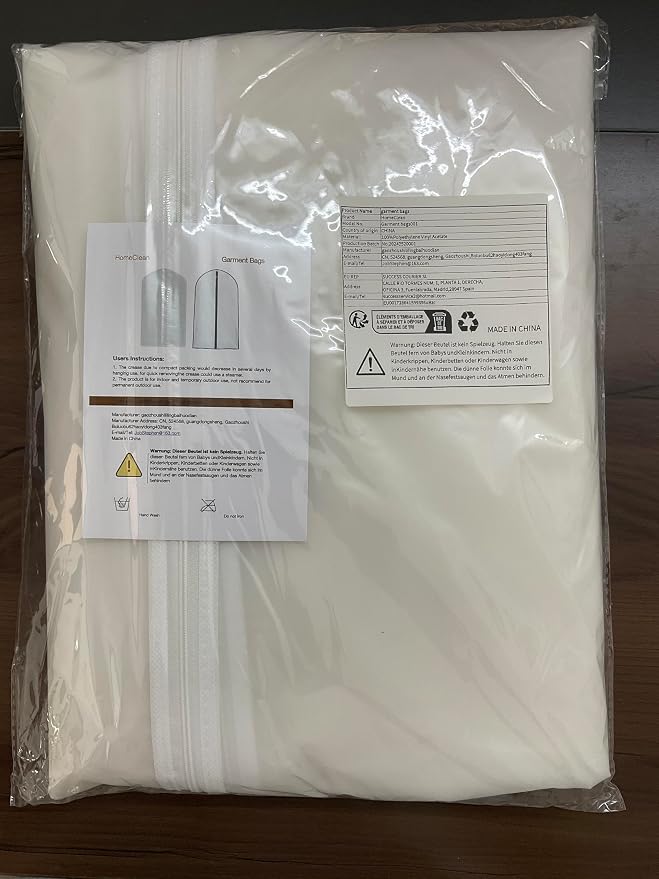 Garment Bag Clear for Long Dress 24'' x 60'' Zippered Garment Bags for Hanging - Image 8