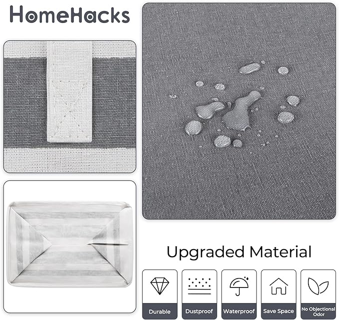 HomeHacks 2 Pack Large Laundry Baskets, Waterproof, Freestanding Laundry Hampers - Image 5