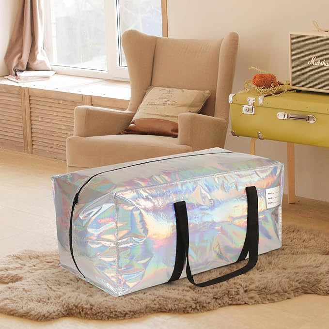 4 Pack Heavy Duty Moving Bags Extra Large Waterproof Foldable Clothing Storage - Image 2