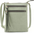 DELUXITY Crossbody Purse Bag Shoulder Bag Multi Pocket Zipper Purse | Mint by Deluxity