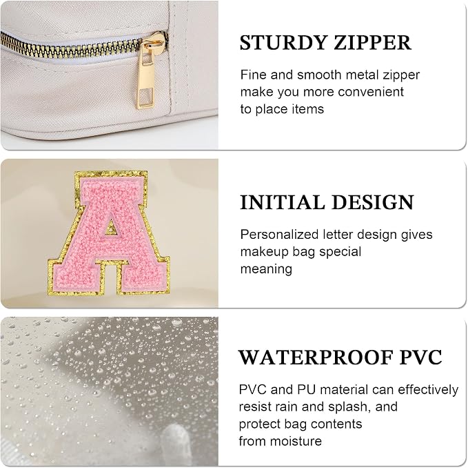 YOOLIFE Initial Make Up Bag Travel Toiletry Bag - Image 5