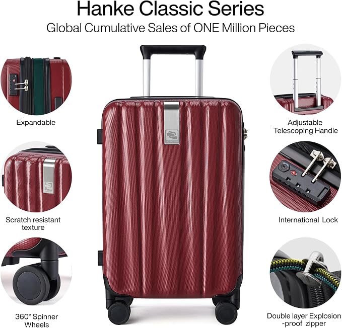 Hanke 24 Inch Expandable Checked Luggage Lightweight PC Hard Case Luggage - Image 4