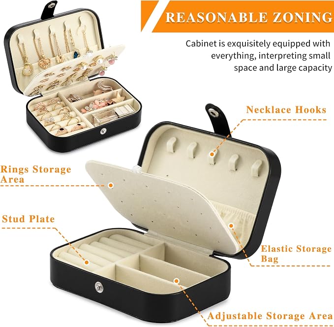 Travel Jewelry Box, PU leather Small Jewelry Organizer - Image 7