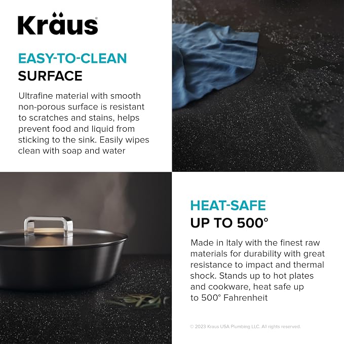 KRAUS Bellucci 18-inch Granite Workstation Drop In Top Mount Single Bowl - Image 12
